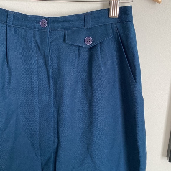 Vintage Mr Jax 🇨🇦 Dark Teal Wool Skirt - Picture 3 of 8